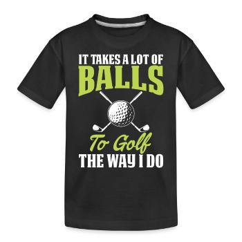 Golf Golfer - Kids' Premium Organic T-Shirt - black - Front