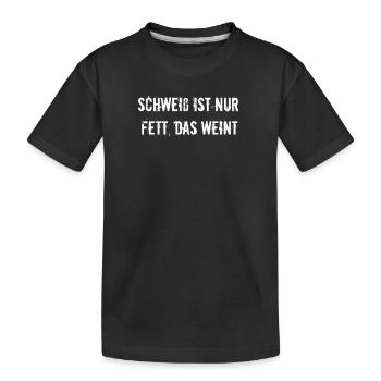 Fitness - Schweiß ist nur Fett, das weint - Kinder Premium Bio T-Shirt - Schwarz - Vorne