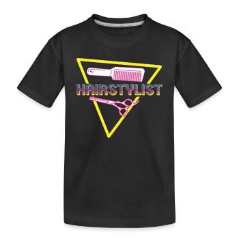 80s Coiffeur Retro Outfit Coupe de cheveux - T-shirt bio Premium Enfant - noir - Devant