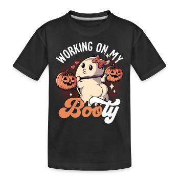 Working On My Booty Halloween - Kinder Premium Bio T-Shirt - Schwarz - Vorne