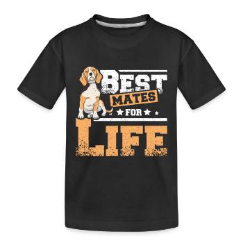 Best mates for life beagle - Kids' Premium Organic T-Shirt - black - Front