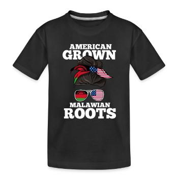 Malawi - Kids' Premium Organic T-Shirt - black - Front