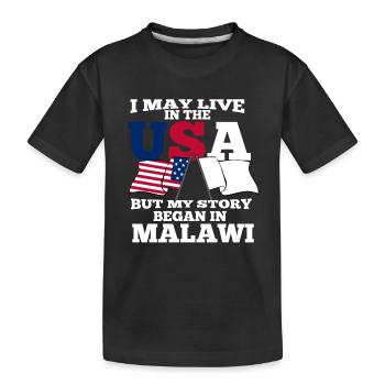 Malawi - Kids' Premium Organic T-Shirt - black - Front