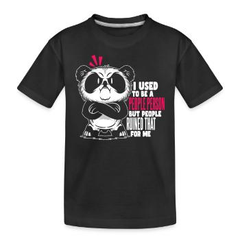 J’avais l’habitude d’être un panda introverti - T-shirt bio Premium Enfant - noir - Devant