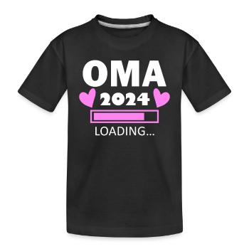 Oma 2024 - Oma werden - Oma loading 2024 - Kinder Premium Bio T-Shirt - Schwarz - Vorne