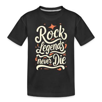 Rock Legends Never Die Rock N Roll Musik - Kinder Premium Bio T-Shirt - Schwarz - Vorne