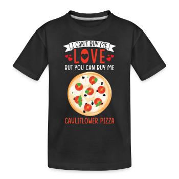 Blumenkohlpizza Vegan Vegetarisch Gemüse - Kinder Premium Bio T-Shirt - Schwarz - Vorne