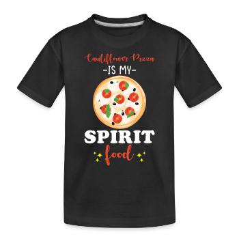 Blumenkohlpizza Vegan Vegetarisch Gemüse - Kinder Premium Bio T-Shirt - Schwarz - Vorne