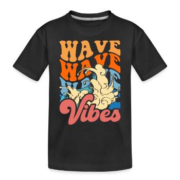 Surfer Surfen - Kinder Premium Bio T-Shirt - Schwarz - Vorne