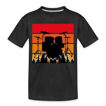 Schlagzeug Schlagzeuger Drummer - Kinder Premium Bio T-Shirt - Schwarz - Vorne