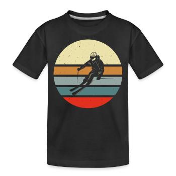 Ski Skifahren Skifahrer - Kinder Premium Bio T-Shirt - Schwarz - Vorne
