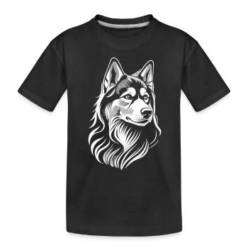Majestic beauty: The husky in white - Kids' Premium Organic T-Shirt - black - Front