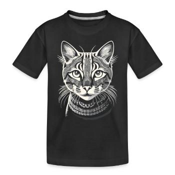 L’élégance mystique : un portrait de chat siamois - T-shirt bio Premium Enfant - noir - Devant