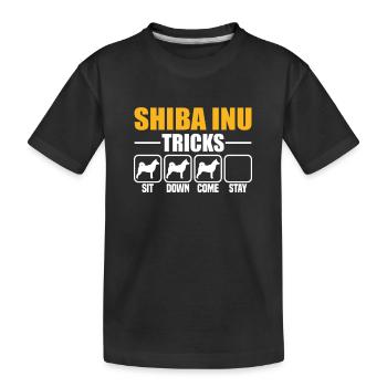 Shiba Inu Tricks - Kinder Premium Bio T-Shirt - Schwarz - Vorne