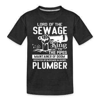 Plumber Plumber King of The Pipes - Kids' Premium Organic T-Shirt - black - Front