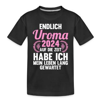 Urgroßmutter 2024 Uroma - Kinder Premium Bio T-Shirt - Schwarz - Vorne