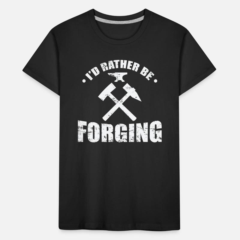 I'd rather be Forging Metallbauer Beruf Kinder Premium Bio T-Shirt