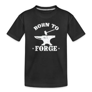 Né pour forger le métier de métallurgiste - T-shirt bio Premium Enfant - noir - Devant