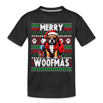 Family Matching Pajama Top - Ugly Christmas Dog Bo - Kids' Premium Organic T-Shirt - black - Front