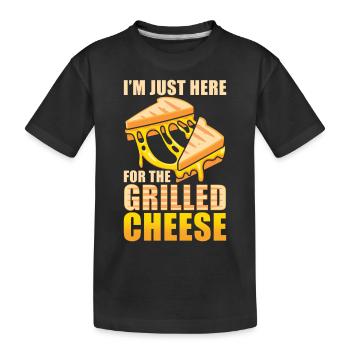 Grillkäse Nur Hier Für Den Gegrillten Käse - Kinder Premium Bio T-Shirt - Schwarz - Vorne