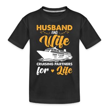 Croisières Partenaires pour la vie - T-shirt bio Premium Enfant - noir - Devant