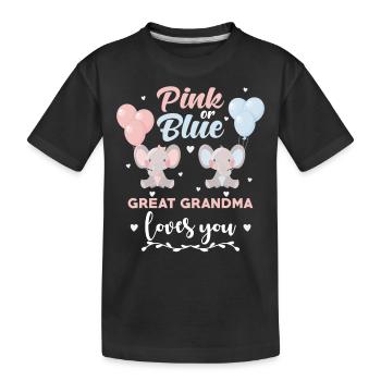 Rosa Oder Blauer Urgroßmutter Elefant - Kinder Premium Bio T-Shirt - Schwarz - Vorne
