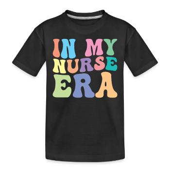 Nurse Retro Groovy In My - Kids' Premium Organic T-Shirt - black - Front
