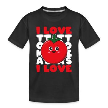 J’aime les tomates tomates tomates jardin cadeau - T-shirt bio Premium Enfant - noir - Devant