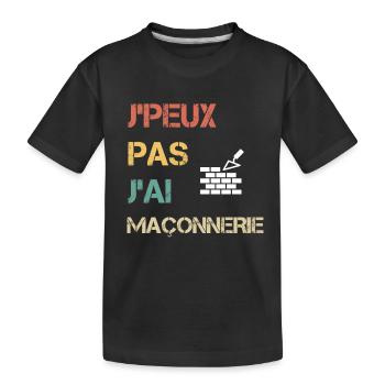 je peux pas j'ai maçonnerie cadeau maçon - T-shirt bio Premium Enfant - noir - Devant