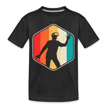 VR Virtual Reality - Kids' Premium Organic T-Shirt - black - Front