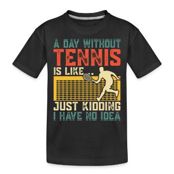 Tennis - Kinder Premium Bio T-Shirt - Schwarz - Vorne