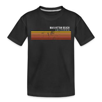 Retro Manhattan Beach California Vintage Vacation - Kids' Premium Organic T-Shirt - black - Front