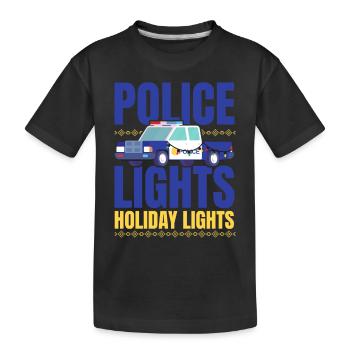Police Lumières Joies Festives Police Noël - T-shirt bio Premium Enfant - noir - Devant
