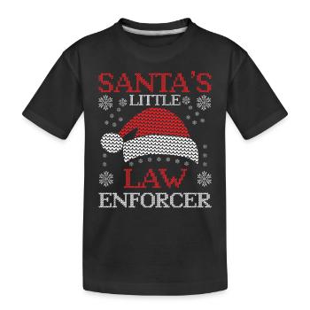 Le petit homme de loi du Père Noël Polize - T-shirt bio Premium Enfant - noir - Devant