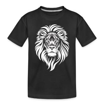 La Majesté : Le Lion Blanc - T-shirt bio Premium Enfant - noir - Devant
