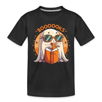 Gespenstische Geschichten: Das Lesende Gespenst - Kinder Premium Bio T-Shirt - Schwarz - Vorne