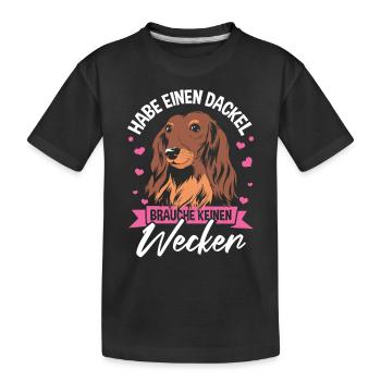 Gassi Dackel Sprüche - Kinder Premium Bio T-Shirt - Schwarz - Vorne