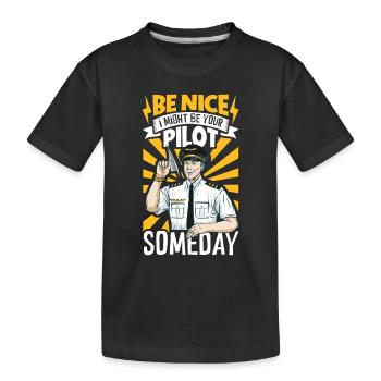 Pilote Aviation Avion Compagnie aérienne Futurs pilotes - T-shirt bio Premium Enfant - noir - Devant