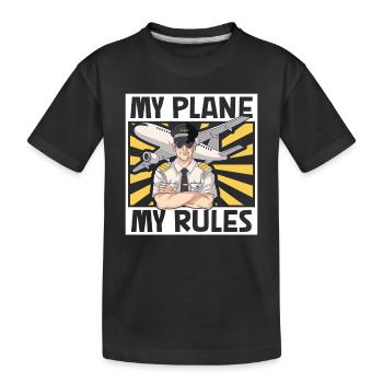 Pilote Aviation Avion Compagnie aérienne Futurs pilotes - T-shirt bio Premium Enfant - noir - Devant