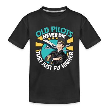 Pilote Aviation Avion Compagnie aérienne Futurs pilotes - T-shirt bio Premium Enfant - noir - Devant