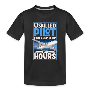 Pilote Aviation Avion Compagnie aérienne Futurs pilotes - T-shirt bio Premium Enfant - noir - Devant