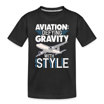 Pilote Aviation Avion Compagnie aérienne Futurs pilotes - T-shirt bio Premium Enfant - noir - Devant