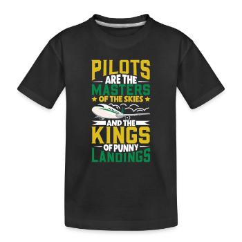 Pilote Aviation Avion Compagnie aérienne Futurs pilotes - T-shirt bio Premium Enfant - noir - Devant