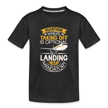 Pilote Aviation Avion Compagnie aérienne Futurs pilotes - T-shirt bio Premium Enfant - noir - Devant