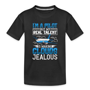 Pilote Aviation Avion Compagnie aérienne Futurs pilotes - T-shirt bio Premium Enfant - noir - Devant