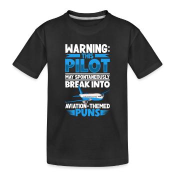 Pilote Aviation Avion Compagnie aérienne Futurs pilotes - T-shirt bio Premium Enfant - noir - Devant