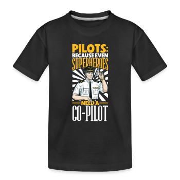 Pilote Aviation Avion Compagnie aérienne Futurs pilotes - T-shirt bio Premium Enfant - noir - Devant