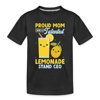 Proud Mom Very Talented Lemonade Stand CEO - Kids' Premium Organic T-Shirt - black - Front