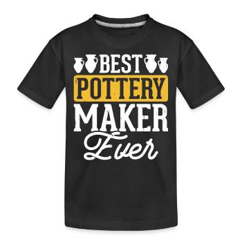 Töpfern Töpferei Töpfer - Kinder Premium Bio T-Shirt - Schwarz - Vorne