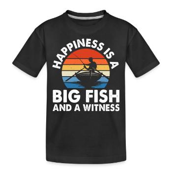 Angler - Kids' Premium Organic T-Shirt - black - Front